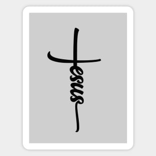 Jesus with cross and black text Magnet